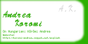 andrea koromi business card
