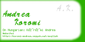 andrea koromi business card